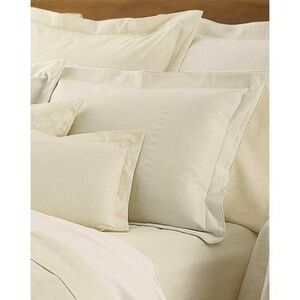 2 Ralph Lauren Standard Shams Solid Cream Color